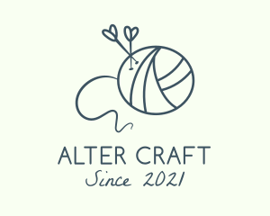 Heart Needle Yarn logo design