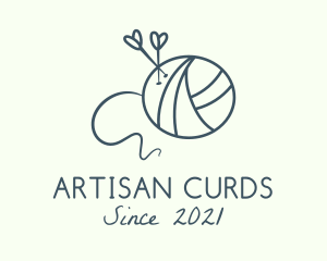 Heart Needle Yarn logo design