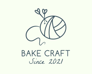 Heart Needle Yarn logo design