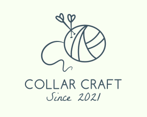 Heart Needle Yarn logo design