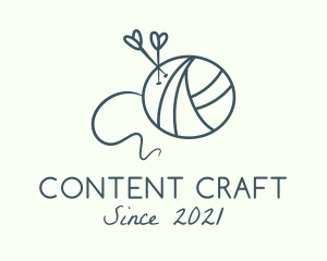 Heart Needle Yarn logo design