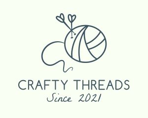 Heart Needle Yarn logo design