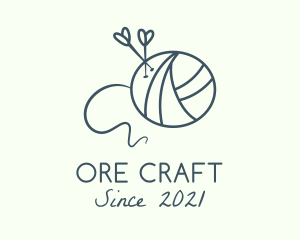 Heart Needle Yarn logo design