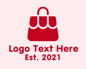 Online Shop - Red Fashion Handbag logo design