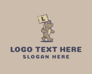 Placard - Angry Bear Signage logo design