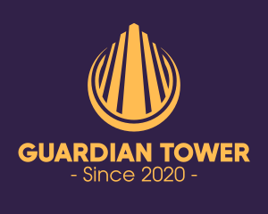 Golden Skyscraper Tower logo design