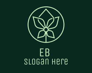 Green Orchid Monoline Badge logo design