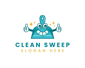 Sweeping - Dustpan Cleaning Sweeping logo design