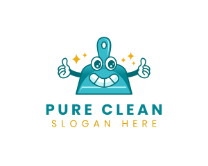 Dustpan Cleaning Sweeping logo design