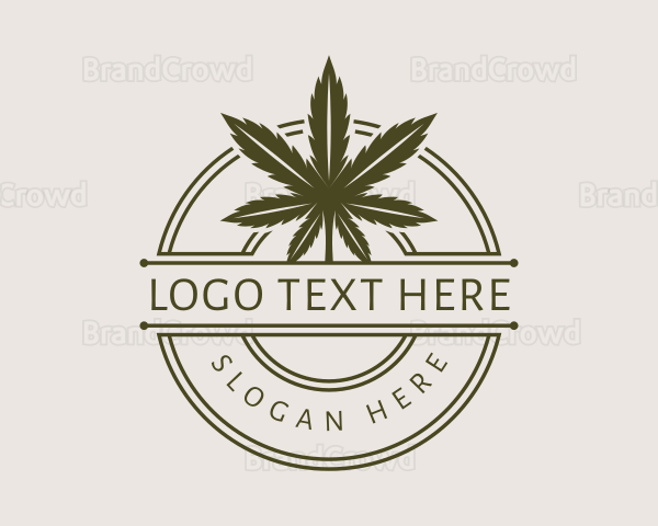 Marijuana Round Badge Logo