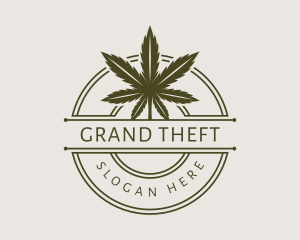 Herbalist - Marijuana Round Badge logo design