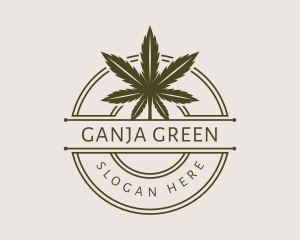 Marijuana Round Badge logo design