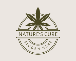 Herbalist - Marijuana Round Badge logo design