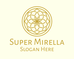 Golden Mandala Flower Pattern Logo