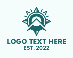 Green - Outdoor Mountain Compass logo design