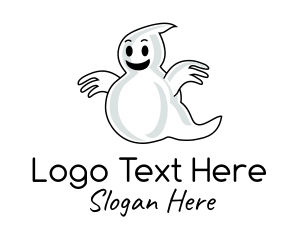 Spooky - Happy Halloween Ghost logo design