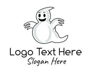 Soul - Happy Halloween Ghost logo design