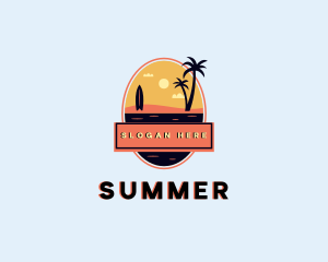 Sunset Beach Vacation logo design