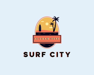 Sunset Beach Vacation logo design