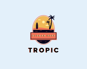 Sunset Beach Vacation logo design