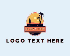 Travel - Sunset Beach Vacation logo design