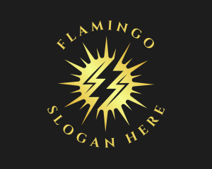 Thunderbolt - Lightning Sun Power logo design
