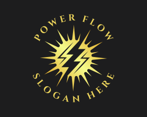 Lightning Sun Power logo design