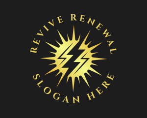 Lightning Sun Power logo design