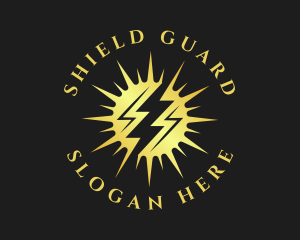 Golden - Lightning Sun Power logo design