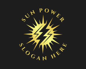 Lightning Sun Power logo design