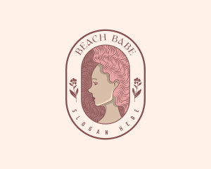 Curly Babe Hair Woman logo design