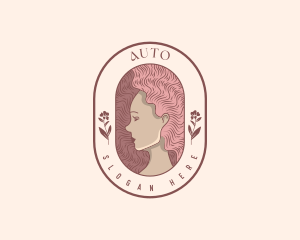 Woman - Curly Hair Woman logo design