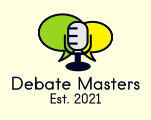 Debate - Microphone Podcast Chat logo design