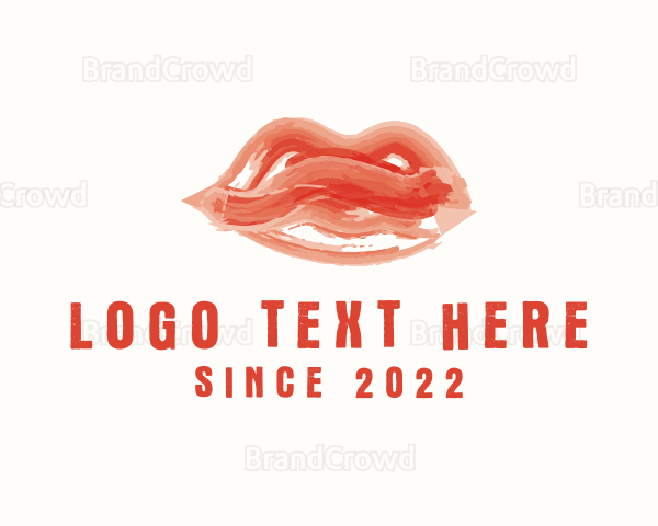 Lady Lipstick Watercolor Logo