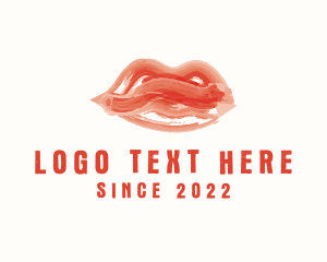 Lip Gloss - Lady Lipstick Watercolor logo design