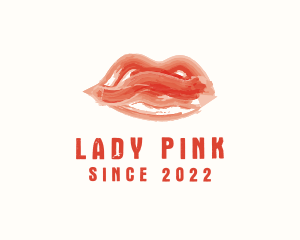 Lady Lipstick Watercolor logo design