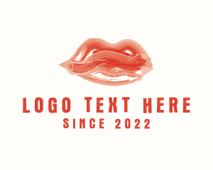 Lipstick - Lady Lipstick Watercolor logo design