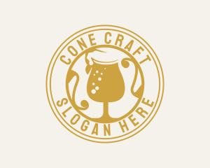 Golden Beer Glassware logo design