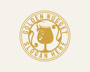 Golden Beer Glassware logo design