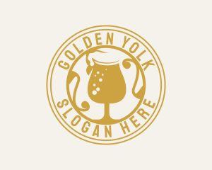 Golden Beer Glassware logo design