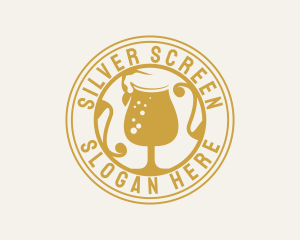 Lounge - Golden Beer Glassware logo design