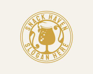 Golden Beer Glassware logo design