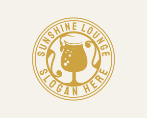 Golden Beer Glassware logo design