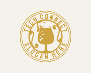 Craft Beer - Golden Beer Glassware logo design