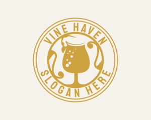 Golden Beer Glassware logo design