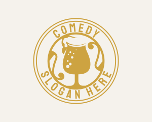 Pub - Golden Beer Glassware logo design