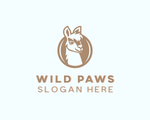 Wild Alpaca Animal logo design
