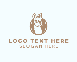 Llama - Wild Alpaca Animal logo design