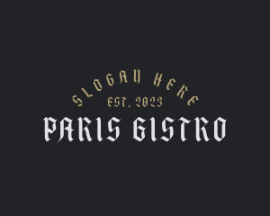 Gothic Bistro Calligraphy logo design