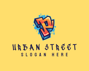 Street - Street Art Letter P logo design